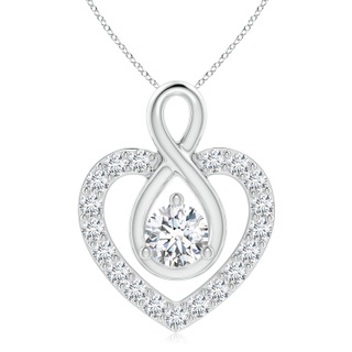 6.4mm FGVS Lab-Grown Diamond Heart Pendant with Infinity Loop in P950 Platinum