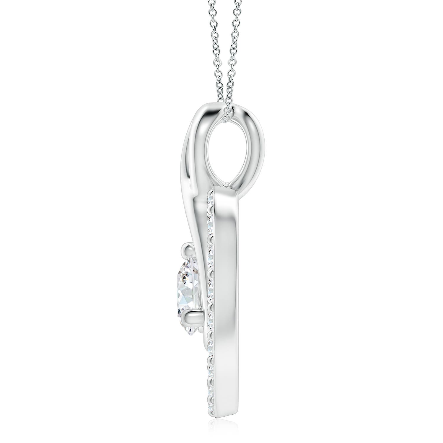 6.4mm FGVS Lab-Grown Diamond Heart Pendant with Infinity Loop in P950 Platinum