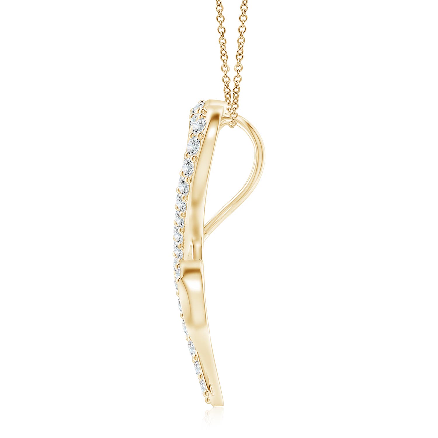 2.25mm FGVS Lab-Grown Diamond Double Heart Infinity Pendant in 18K Yellow Gold