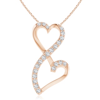 2.9mm FGVS Lab-Grown Diamond Double Heart Infinity Pendant in 18K Rose Gold