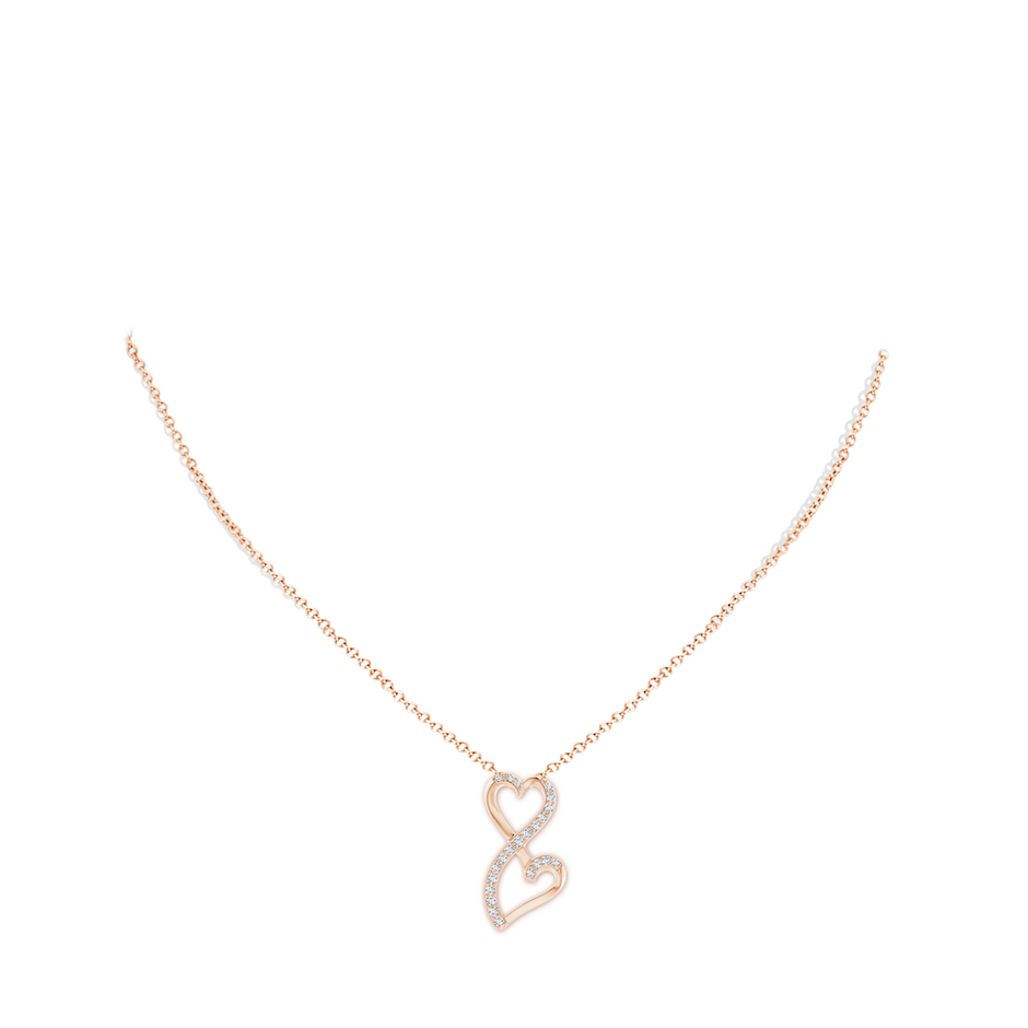 2.9mm FGVS Lab-Grown Diamond Double Heart Infinity Pendant in 18K Rose Gold pen