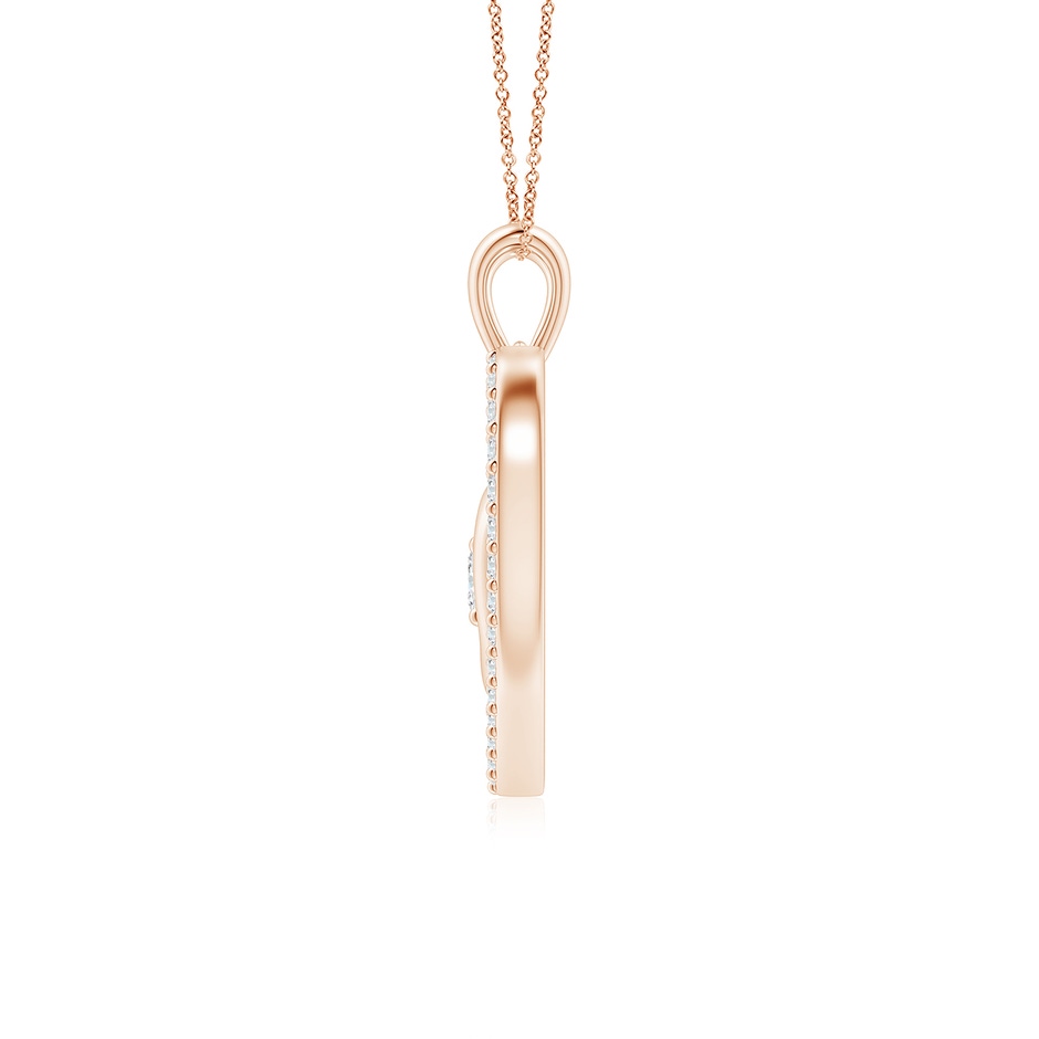 4.3mm FGVS Lab-Grown Diamond Heart & Baby Feet Pendant in Rose Gold side 199