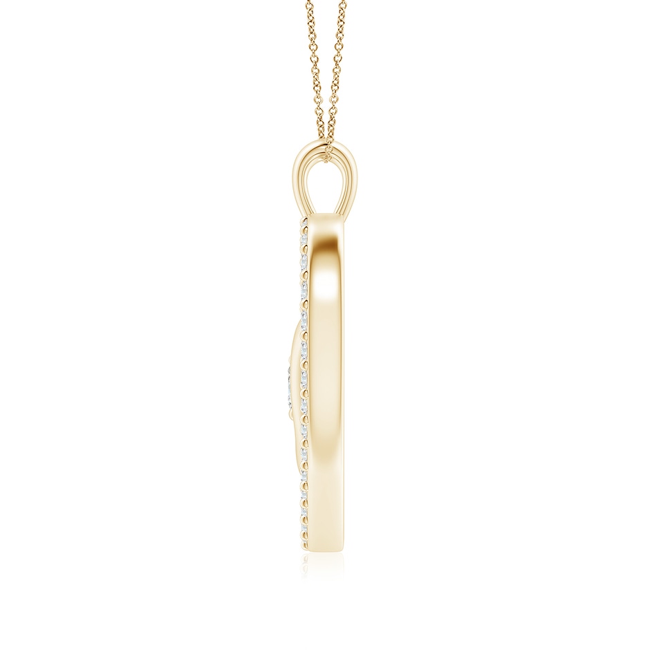 5.1mm FGVS Lab-Grown Diamond Heart & Baby Feet Pendant in Yellow Gold side 199