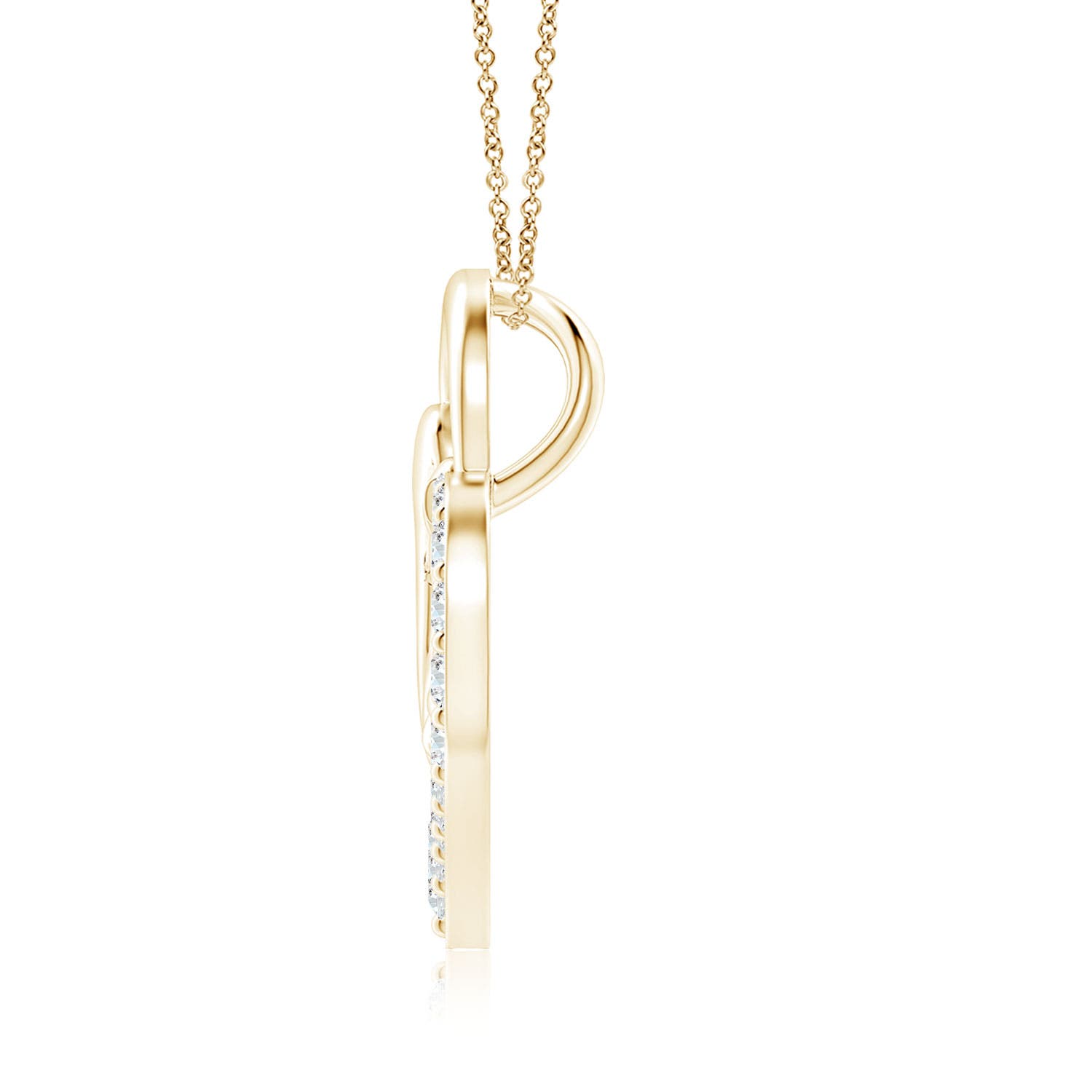 2.3mm FGVS Lab-Grown Diamond Heart Mother & Baby Pendant in 18K Yellow Gold