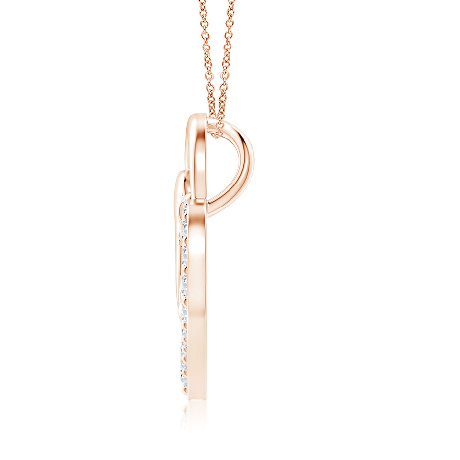 2.3mm FGVS Lab-Grown Diamond Heart Mother & Baby Pendant in Rose Gold side 199