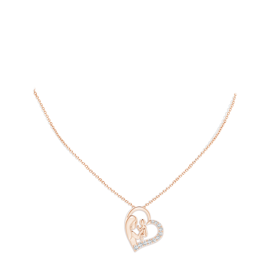 2.3mm FGVS Lab-Grown Diamond Heart Mother & Baby Pendant in Rose Gold pen