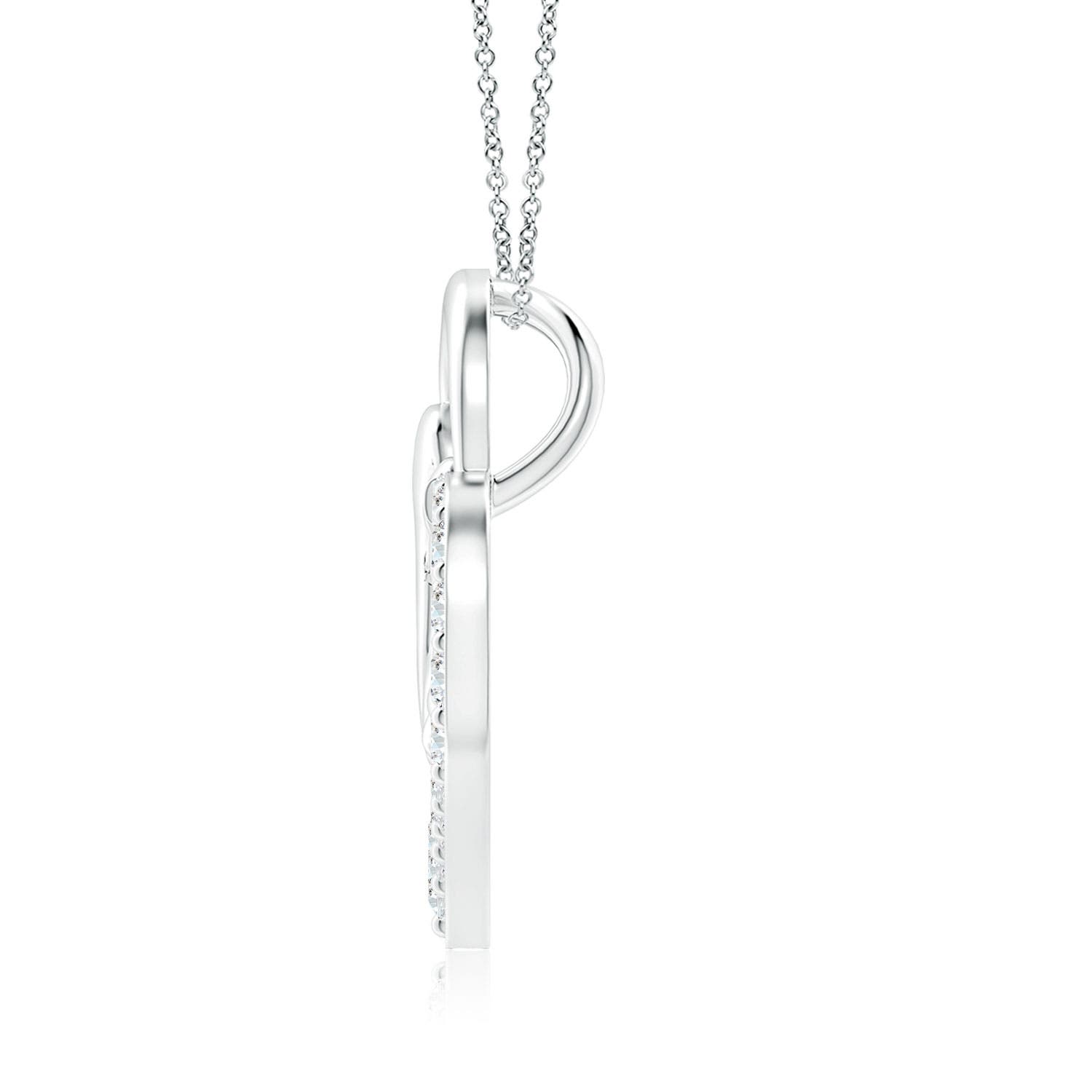2.3mm FGVS Lab-Grown Diamond Heart Mother & Baby Pendant in White Gold