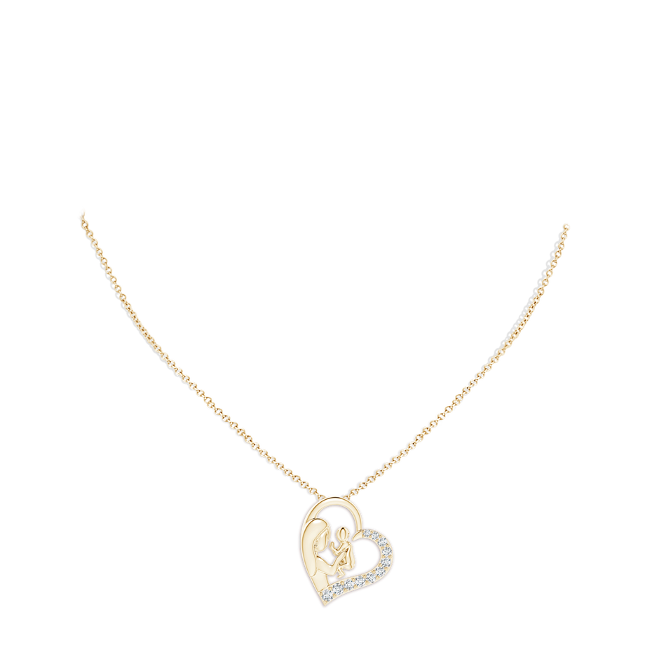 2.3mm FGVS Lab-Grown Diamond Heart Mother & Baby Pendant in Yellow Gold pen