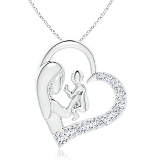 2.5mm FGVS Lab-Grown Diamond Heart Mother & Baby Pendant in P950 Platinum