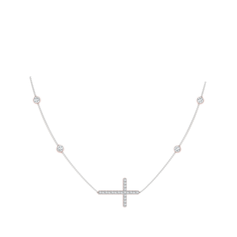 3.2mm FGVS Lab-Grown Diamond Sideways Cross Station Necklace in White Gold pen