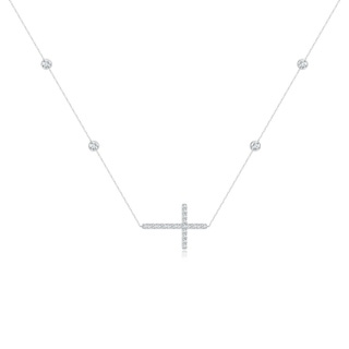 3.75mm FGVS Lab-Grown Diamond Sideways Cross Station Necklace in P950 Platinum