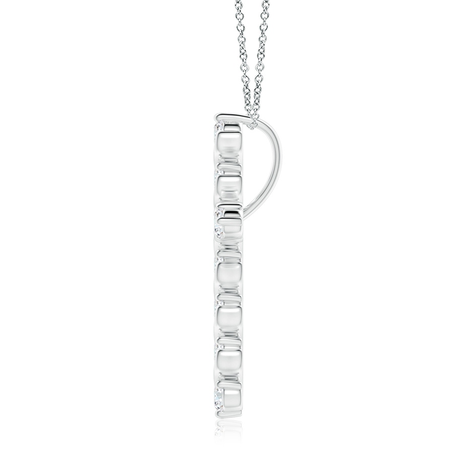2.5mm FGVS Lab-Grown Prong and Bar Set Diamond Cross Pendant in 18K White Gold side 199