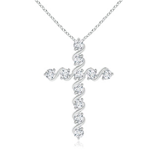 2.5mm FGVS Lab-Grown Prong and Bar Set Diamond Cross Pendant in P950 Platinum