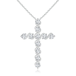 2.9mm FGVS Lab-Grown Prong and Bar Set Diamond Cross Pendant in 18K White Gold