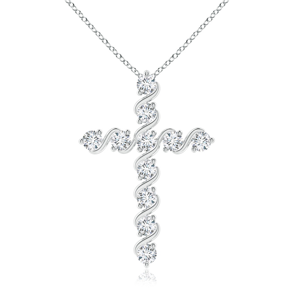 2.9mm FGVS Lab-Grown Prong and Bar Set Diamond Cross Pendant in P950 Platinum 