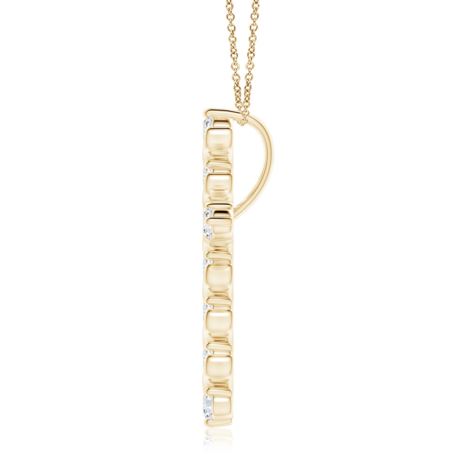 3.3mm FGVS Lab-Grown Prong and Bar Set Diamond Cross Pendant in 18K Yellow Gold side 199