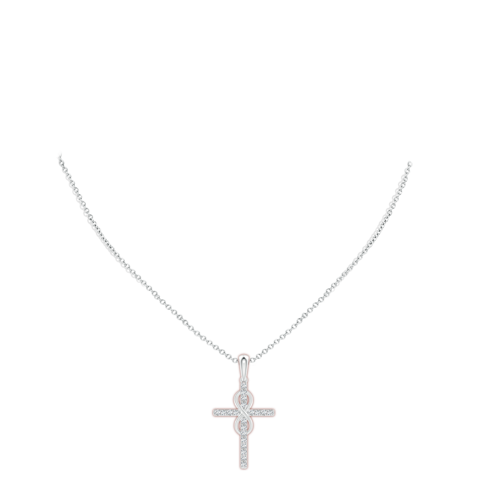 2.3mm FGVS Lab-Grown Diamond Cross and Infinity Pendant in White Gold pen