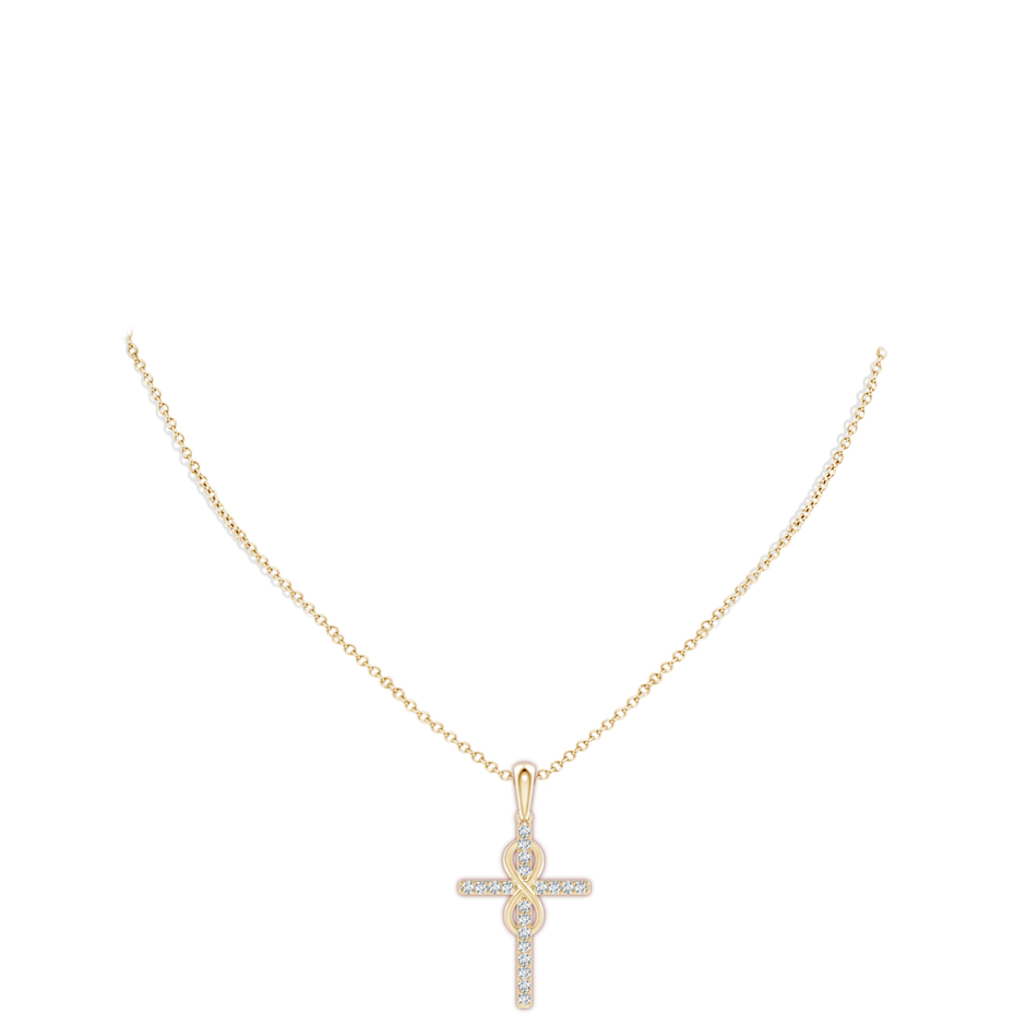 2.3mm FGVS Lab-Grown Diamond Cross and Infinity Pendant in Yellow Gold pen