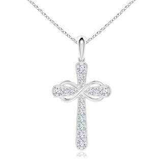 2.8mm FGVS Lab-Grown Pave-Set Diamond Cross and Sideways Infinity Pendant in P950 Platinum