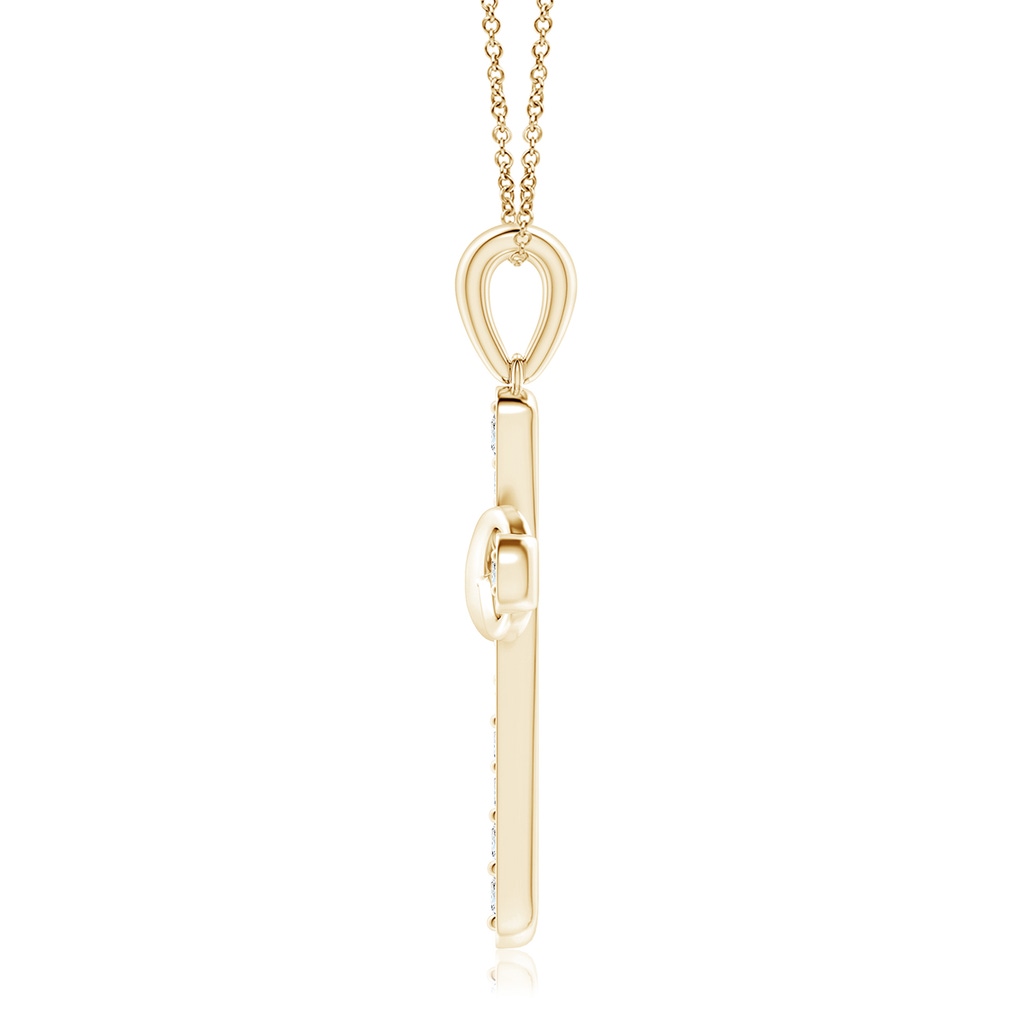 2.8mm FGVS Lab-Grown Pave-Set Diamond Cross and Sideways Infinity Pendant in Yellow Gold - side 199