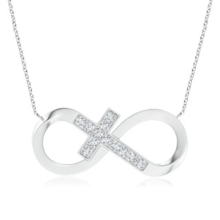 2.5mm FGVS Lab-Grown Pave-Set Diamond Sideways Infinity Cross Pendant in P950 Platinum