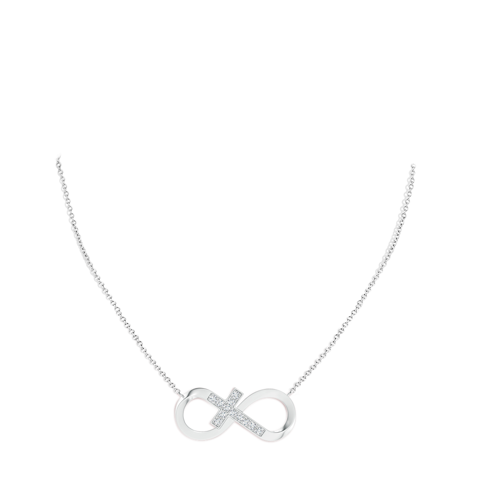 2.5mm FGVS Lab-Grown Pave-Set Diamond Sideways Infinity Cross Pendant in White Gold pen