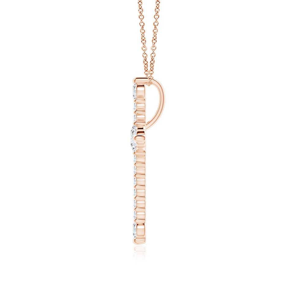 4.5mm FGVS Lab-Grown Prong-Set Diamond Budded Cross Pendant in 9K Rose Gold side 199