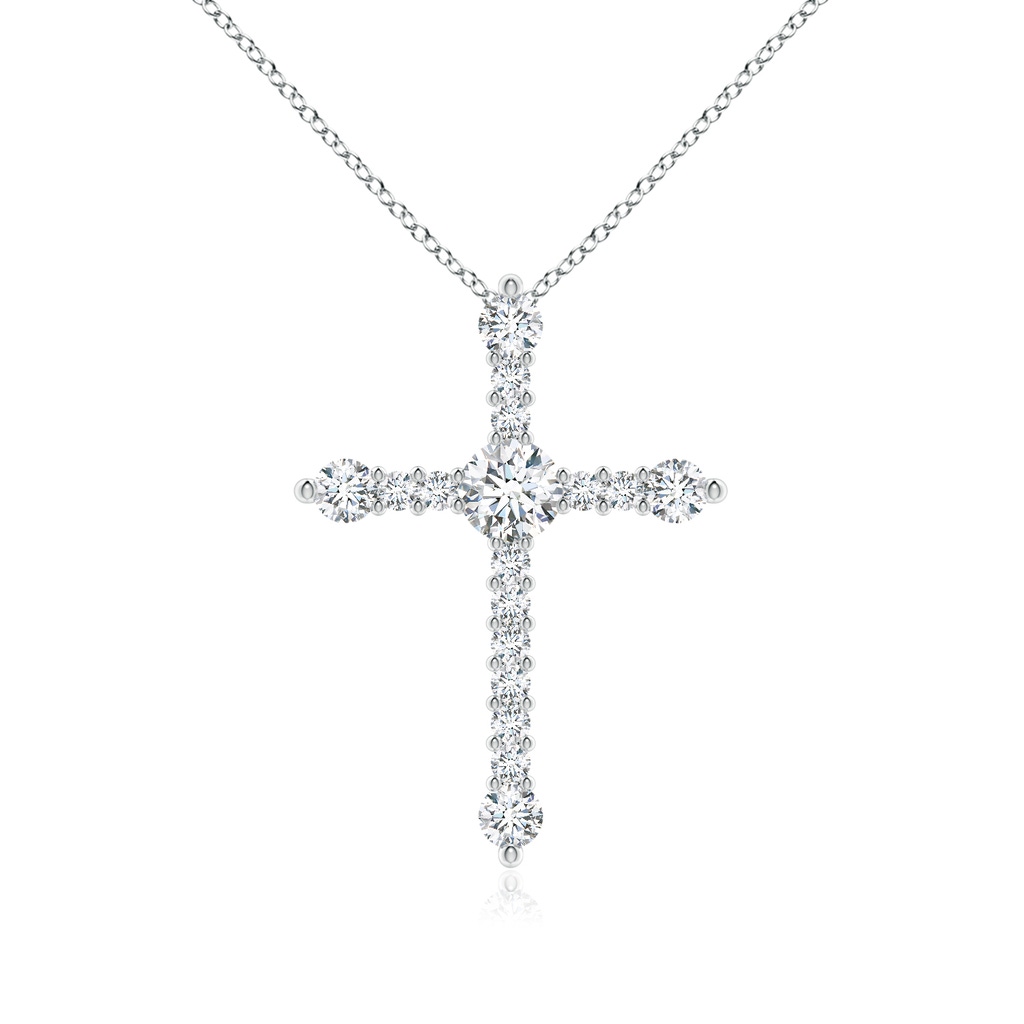 4.5mm FGVS Lab-Grown Prong-Set Diamond Budded Cross Pendant in P950 Platinum