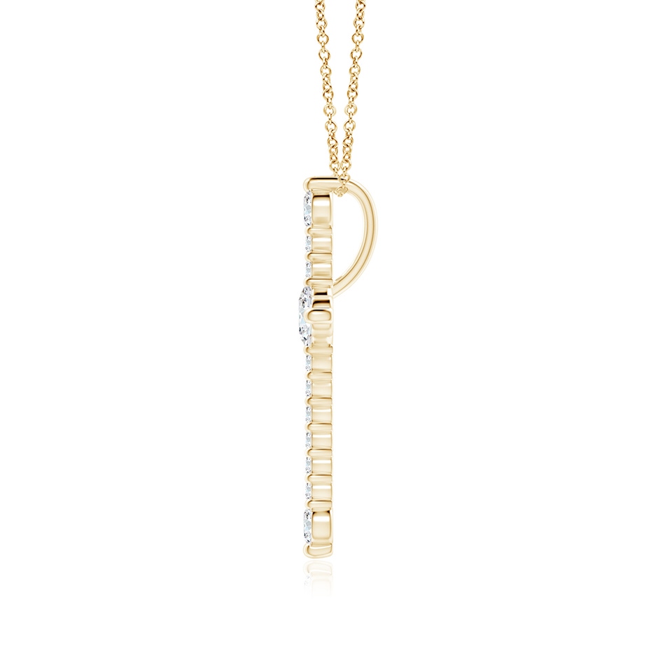 4.5mm FGVS Lab-Grown Prong-Set Diamond Budded Cross Pendant in Yellow Gold side 199