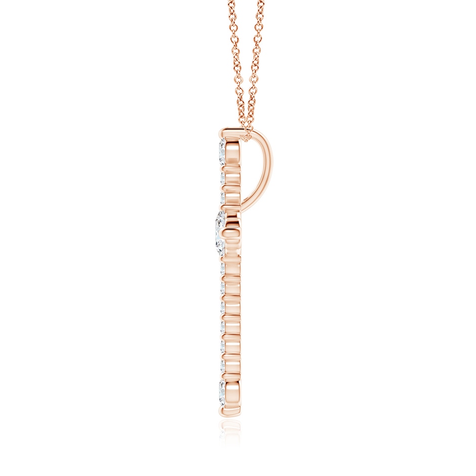5.1mm FGVS Lab-Grown Prong-Set Diamond Budded Cross Pendant in Rose Gold side 199