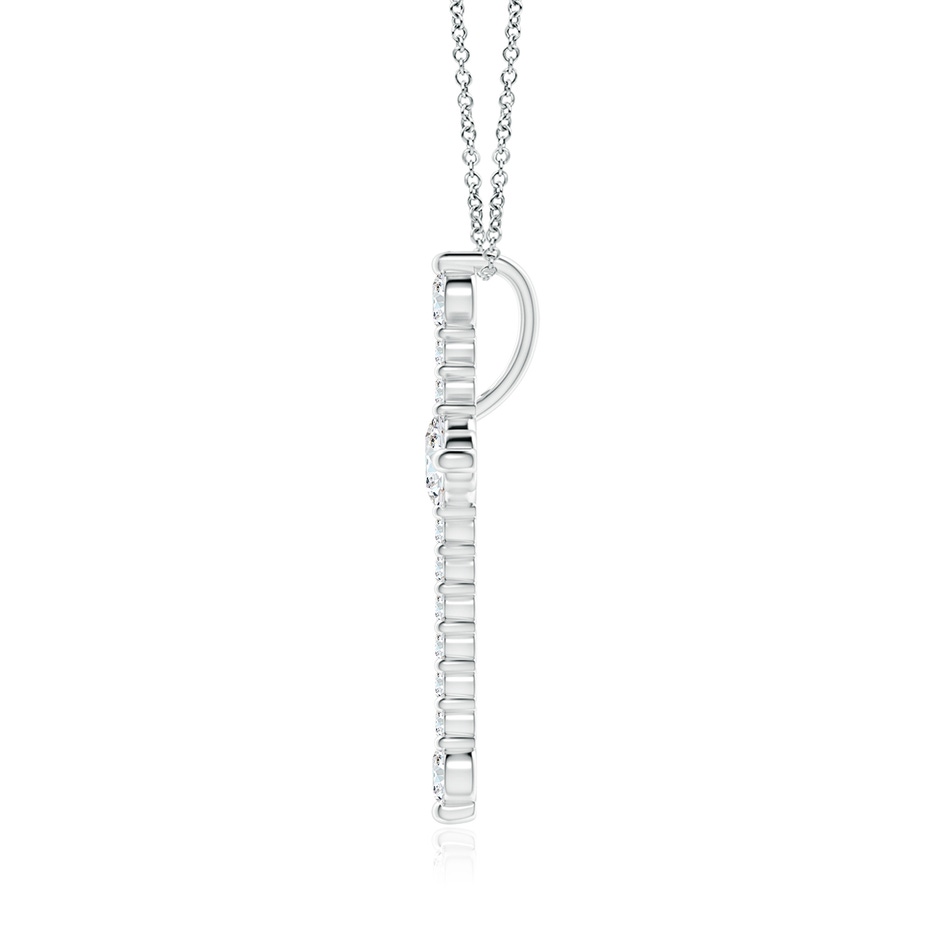5.1mm FGVS Lab-Grown Prong-Set Diamond Budded Cross Pendant in White Gold side 199