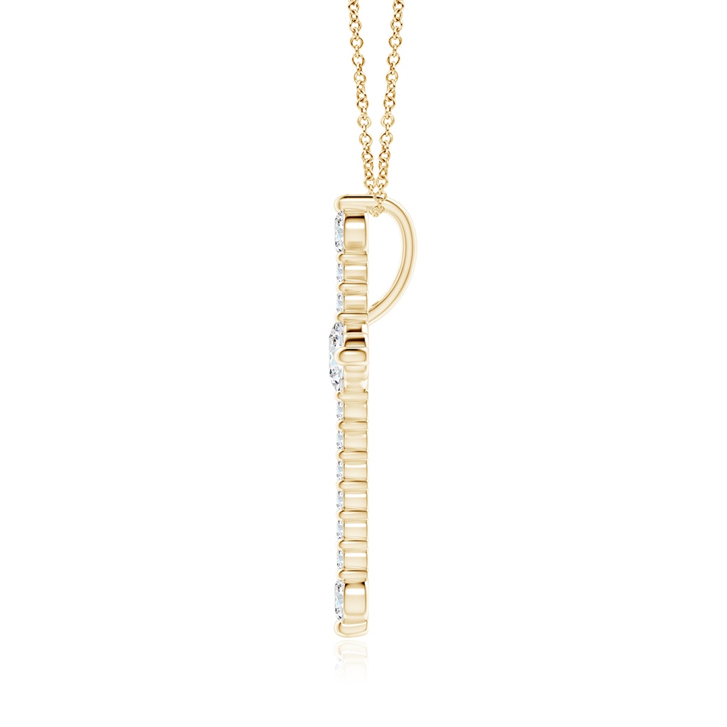5.1mm FGVS Lab-Grown Prong-Set Diamond Budded Cross Pendant in Yellow Gold - side 199