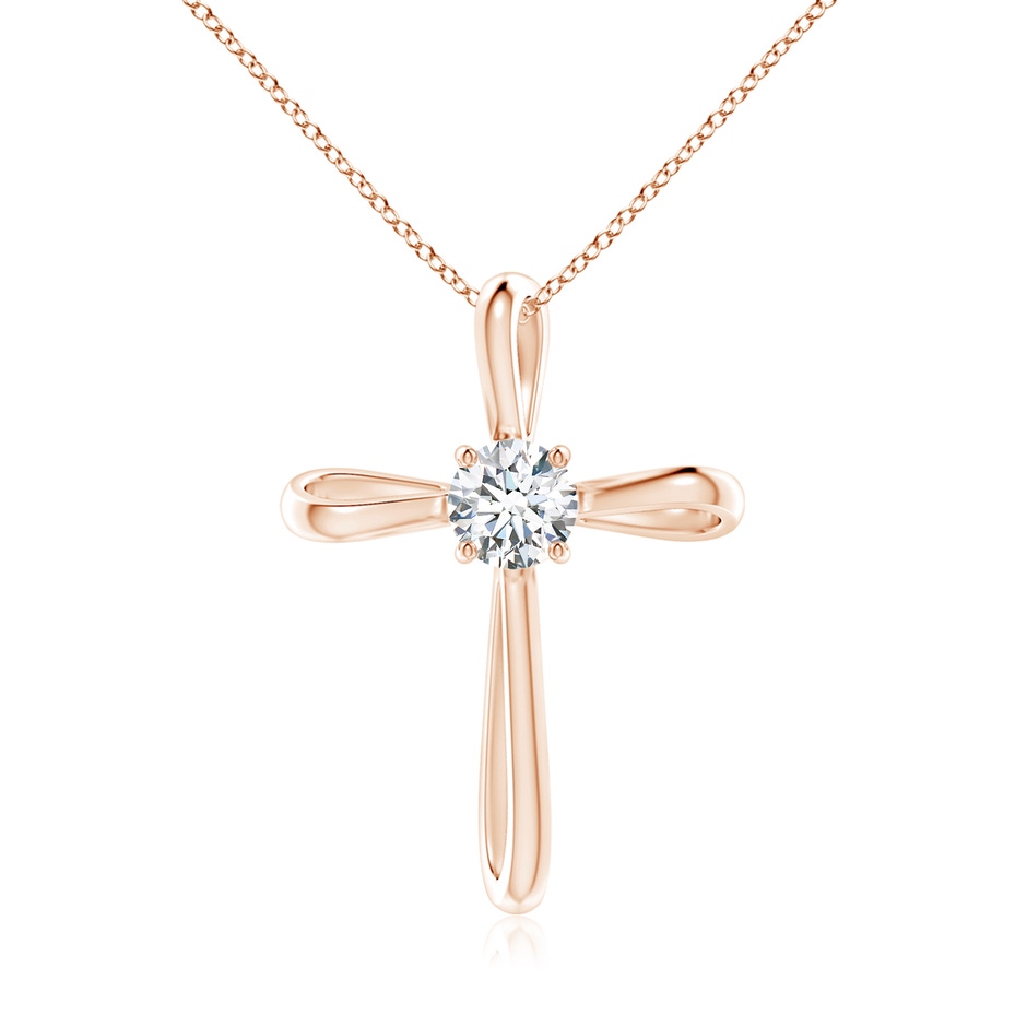 5.1mm FGVS Lab-Grown Diamond Ribbon Twist Cross Pendant in Rose Gold 