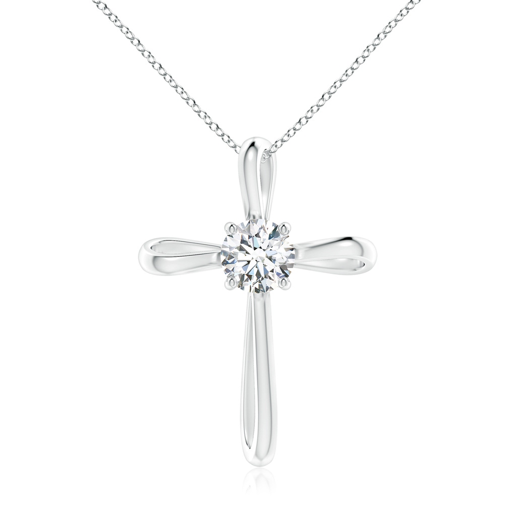 6.4mm FGVS Lab-Grown Diamond Ribbon Twist Cross Pendant in P950 Platinum