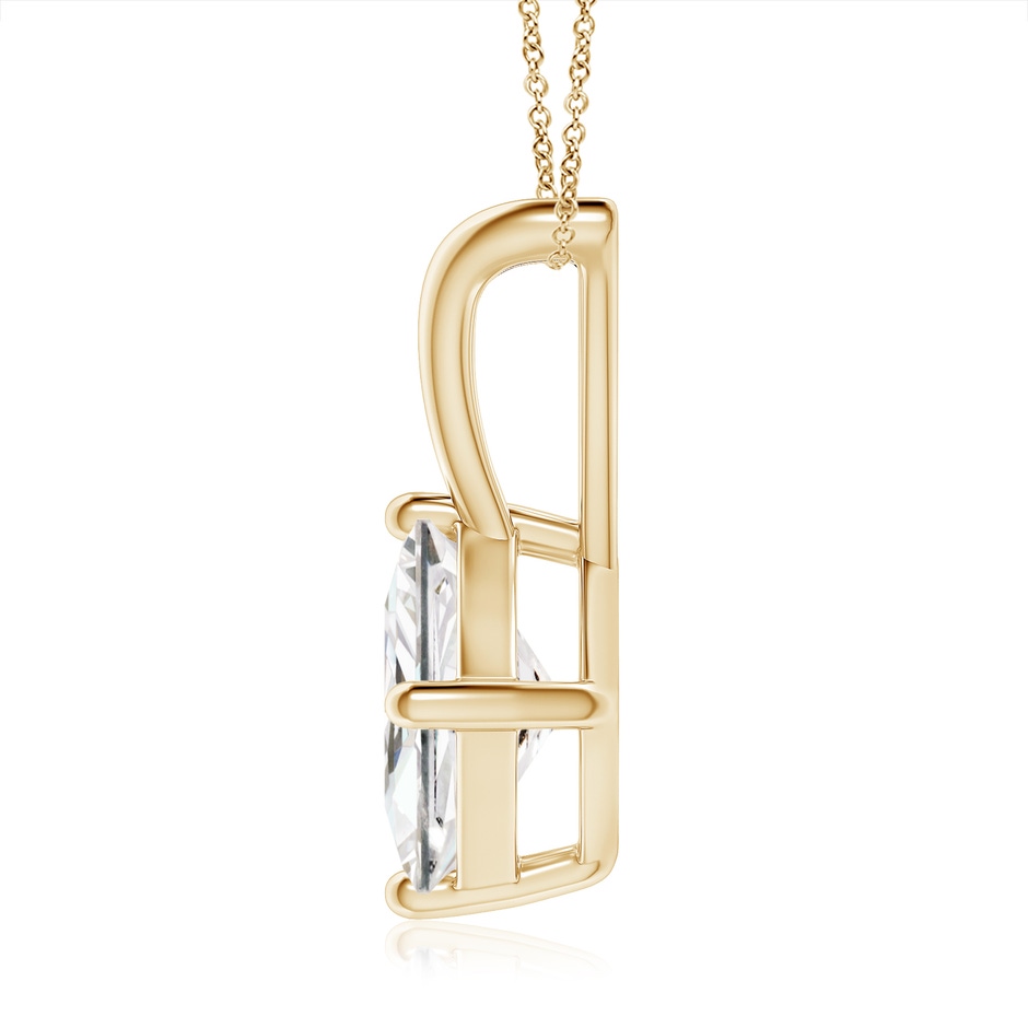 6.8mm FGVS Lab-Grown Prong-Set Princess-Cut Diamond Solitaire V-Bale Pendant in Yellow Gold side 199
