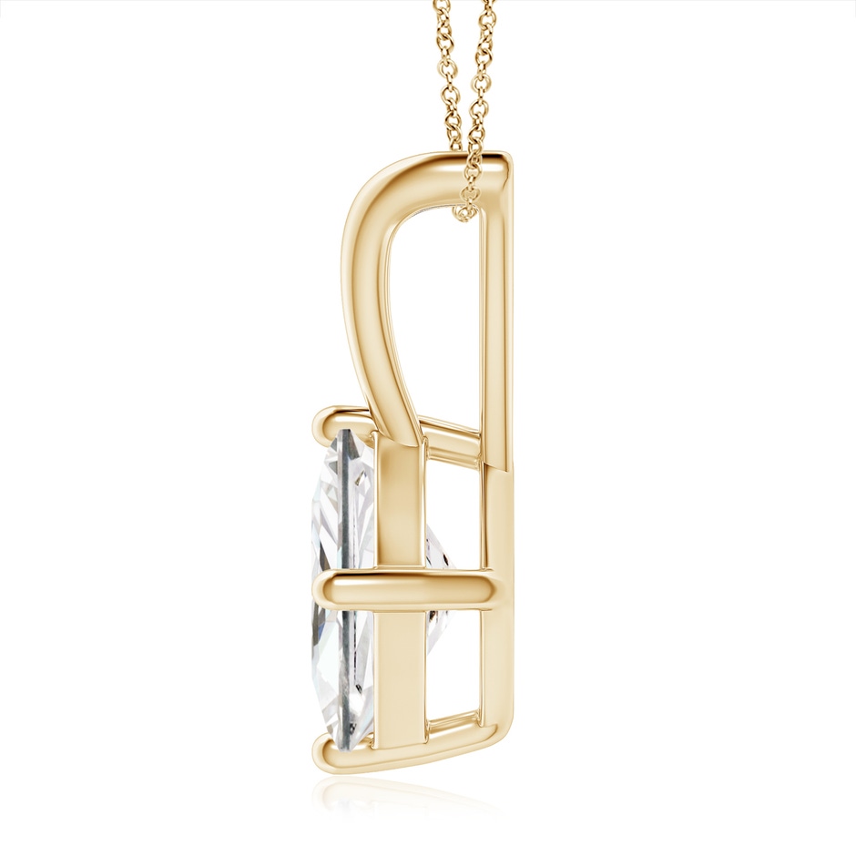 7.9mm FGVS Lab-Grown Prong-Set Princess-Cut Diamond Solitaire V-Bale Pendant in Yellow Gold side 199