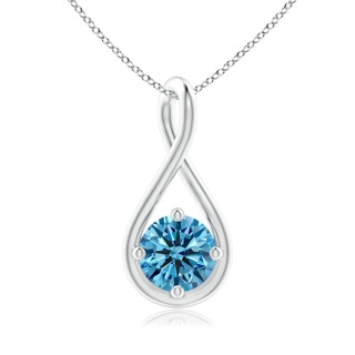 5.1mm Labgrown Solitaire Lab-Grown Fancy Intense Blue Diamond Twist Bale Pendant in P950 Platinum