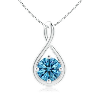 6.4mm Labgrown Solitaire Lab-Grown Fancy Intense Blue Diamond Twist Bale Pendant in P950 Platinum