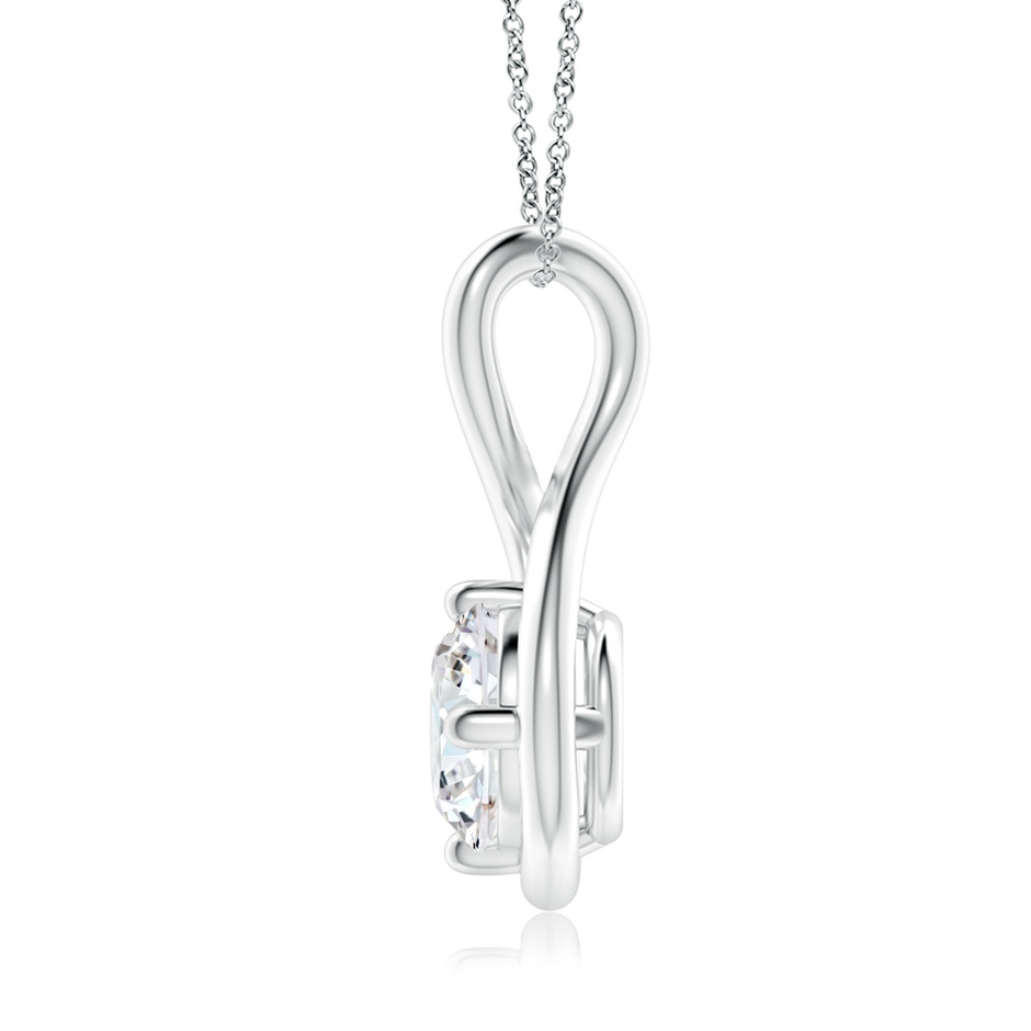 6.4mm FGVS Lab-Grown Solitaire Diamond Twist Bale Pendant in 18K White Gold side 199