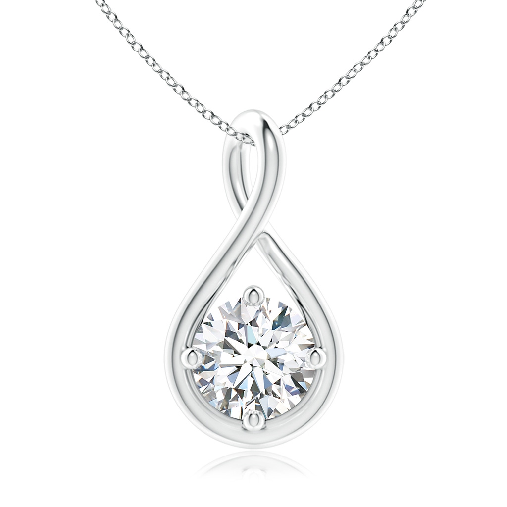 6.4mm FGVS Lab-Grown Solitaire Diamond Twist Bale Pendant in White Gold