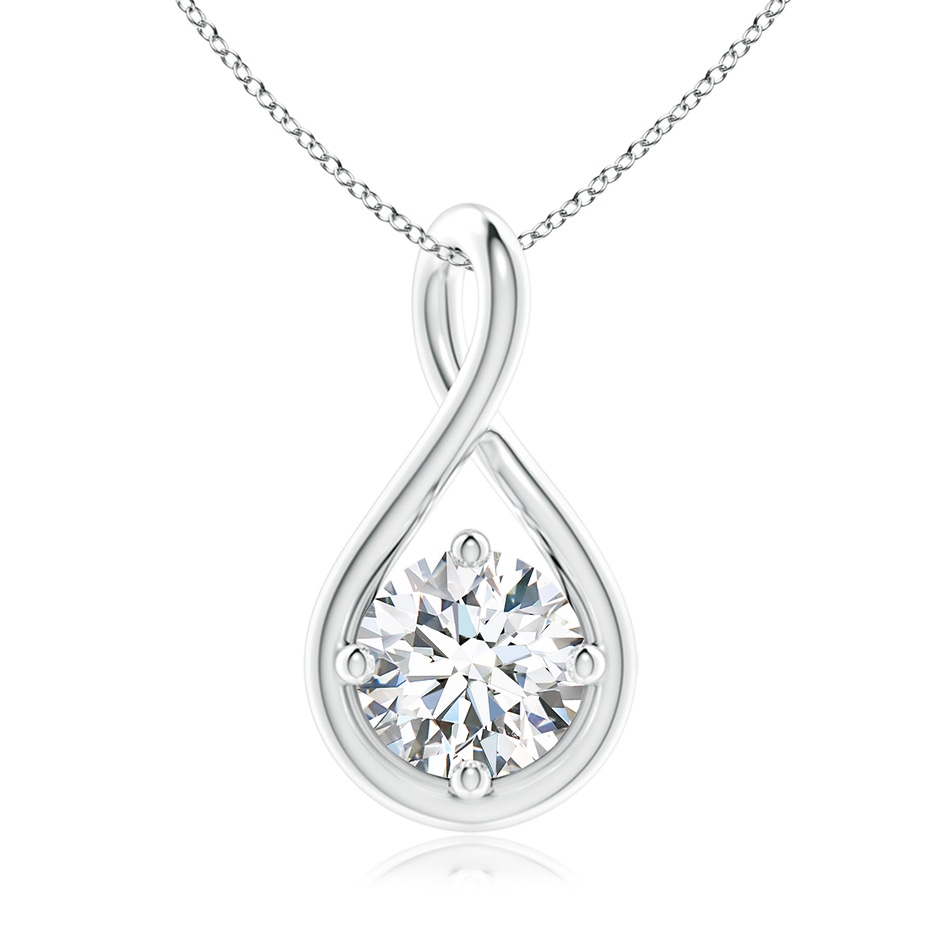 6.4mm FGVS Lab-Grown Solitaire Diamond Twist Bale Pendant in White Gold 