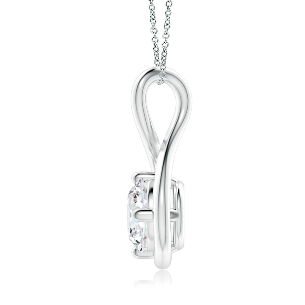 6.4mm FGVS Lab-Grown Solitaire Diamond Twist Bale Pendant in White Gold - side 199