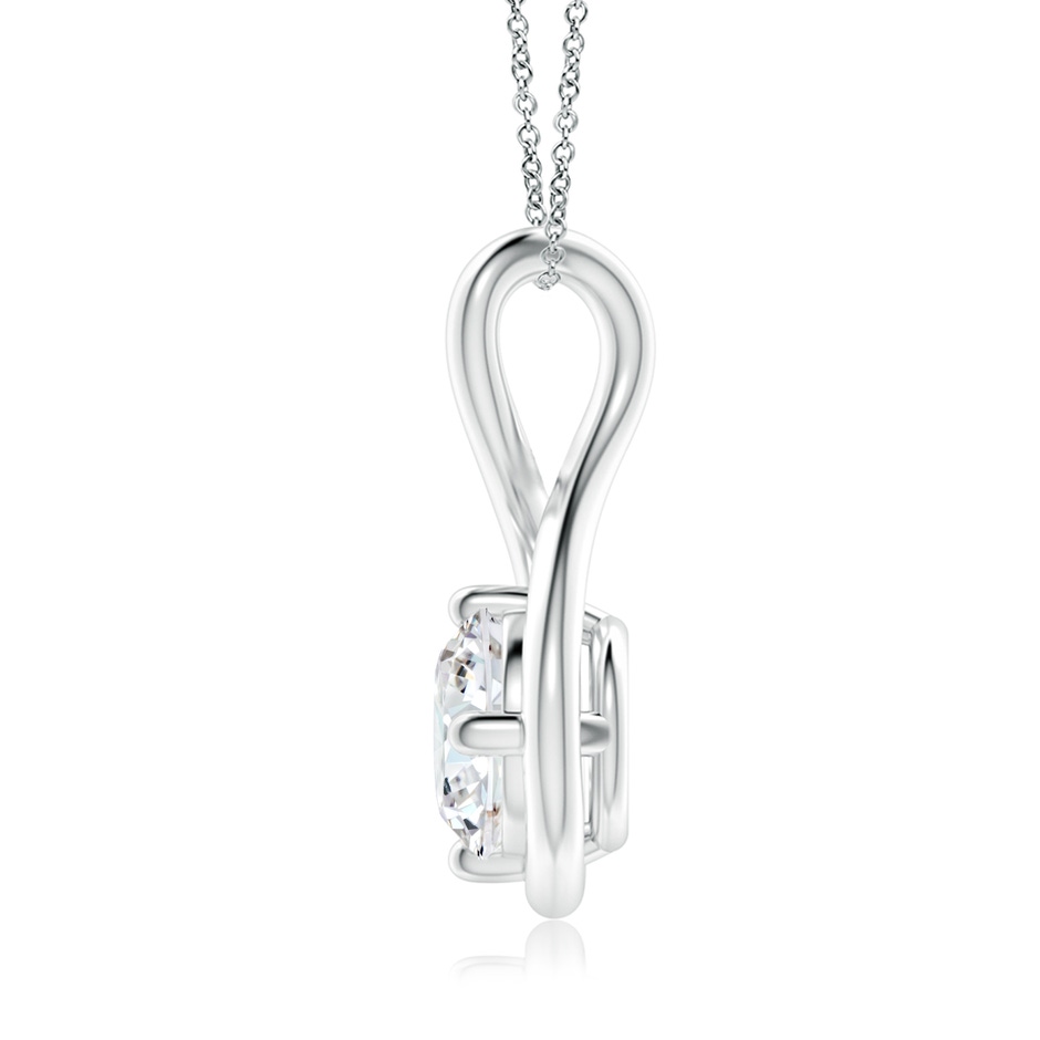 6.4mm FGVS Lab-Grown Solitaire Diamond Twist Bale Pendant in White Gold side 199