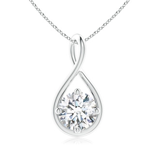 8mm FGVS Lab-Grown Solitaire Diamond Twist Bale Pendant in P950 Platinum