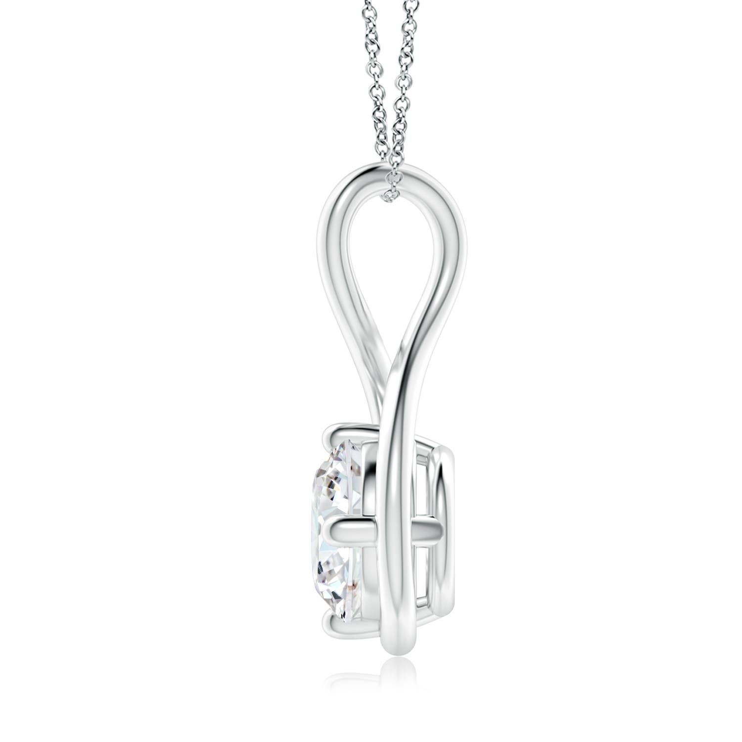8mm FGVS Lab-Grown Solitaire Diamond Twist Bale Pendant in White Gold