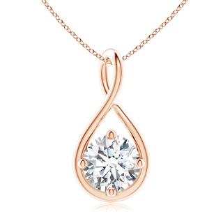 9.1mm FGVS Lab-Grown Solitaire Diamond Twist Bale Pendant in 18K Rose Gold