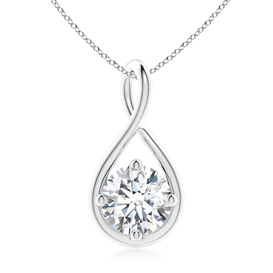 9.1mm FGVS Lab-Grown Solitaire Diamond Twist Bale Pendant in 18K White Gold 