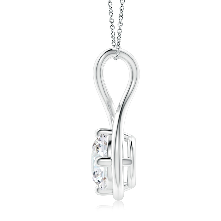 9.1mm FGVS Lab-Grown Solitaire Diamond Twist Bale Pendant in 18K White Gold side 199