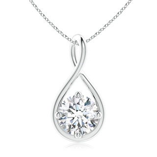 9.1mm FGVS Lab-Grown Solitaire Diamond Twist Bale Pendant in P950 Platinum