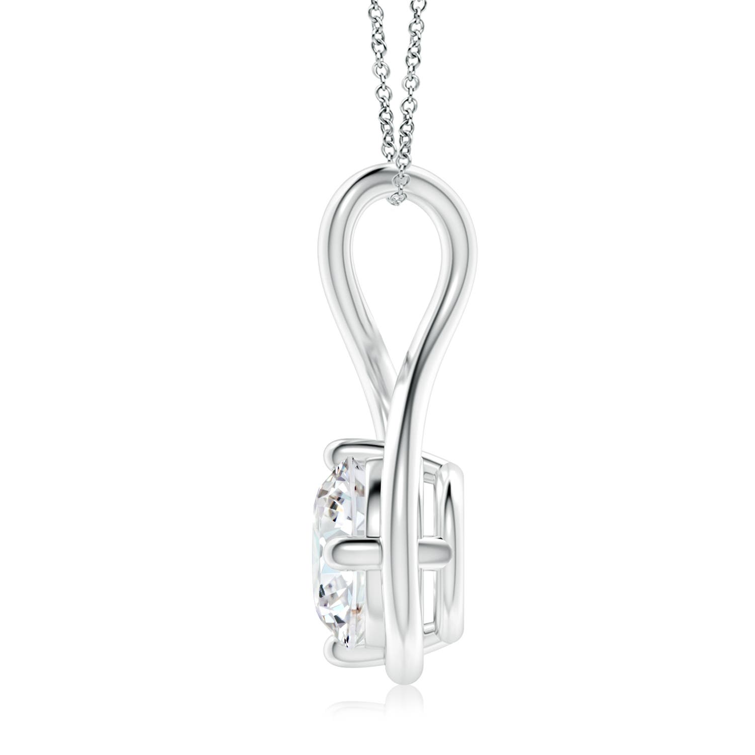 9.1mm FGVS Lab-Grown Solitaire Diamond Twist Bale Pendant in P950 Platinum